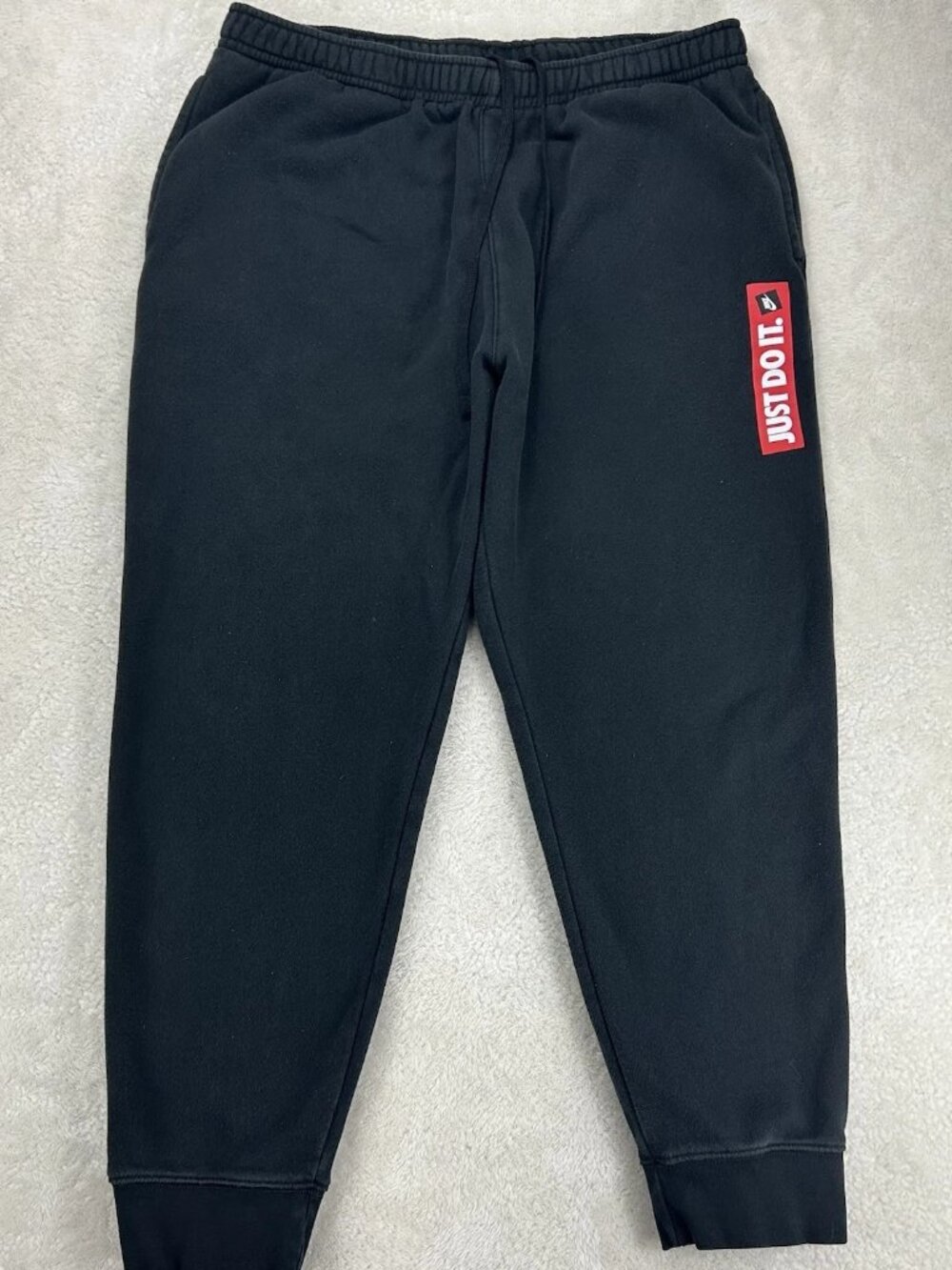 Nike Just Do it Joggers‎ Mens XL Drawstring Black Fleece Joggers Running Gym